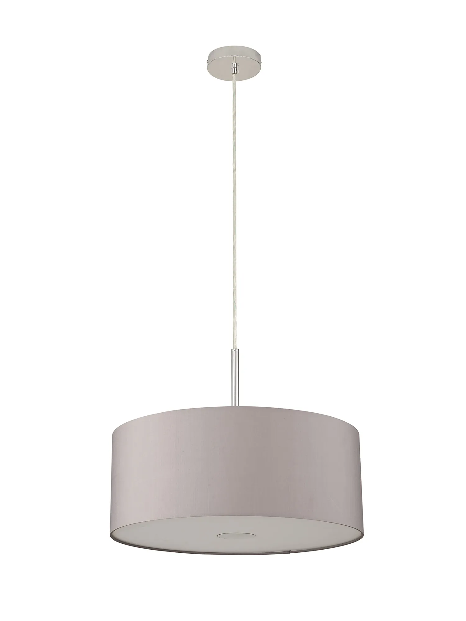 Baymont 50cm Pendant 1 Light Polished Chrome, Grey, Frosted Diffuser DK0150  Deco Baymont CH GR